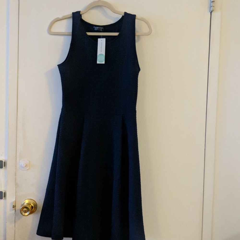 Navy Stretch Dress A line dress with back cutout